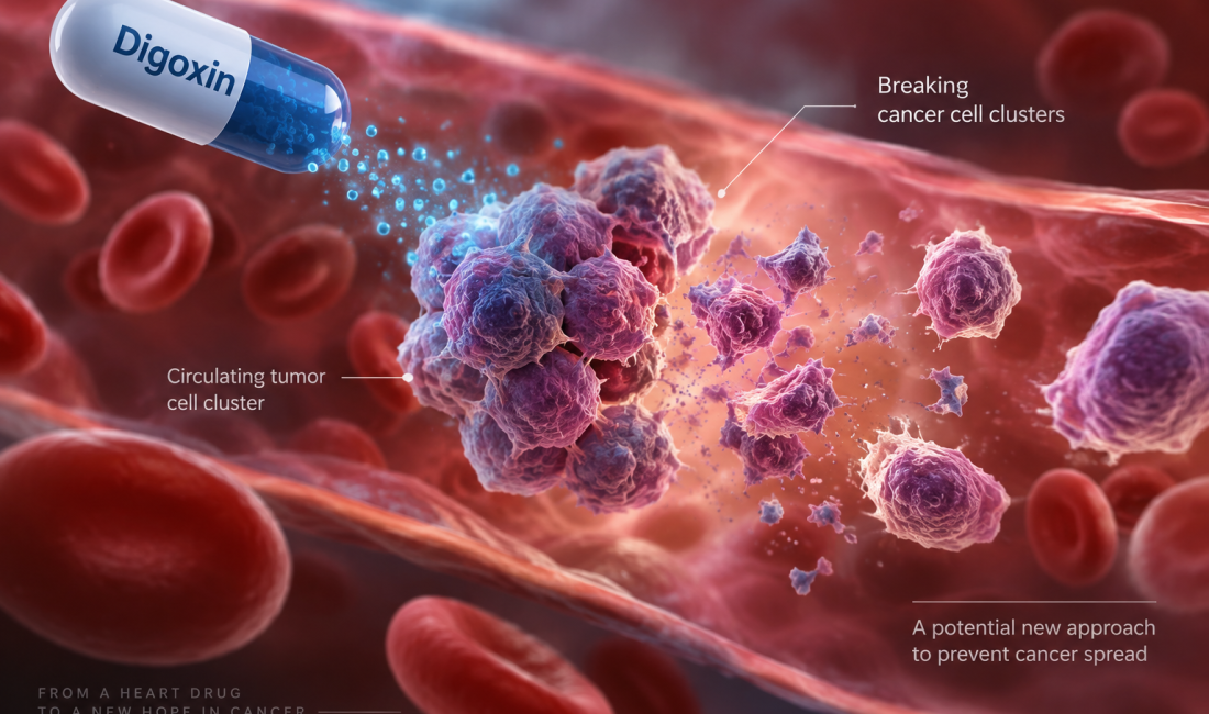 Digoxin disrupting circulating tumor cell clusters in metastatic breast cancer