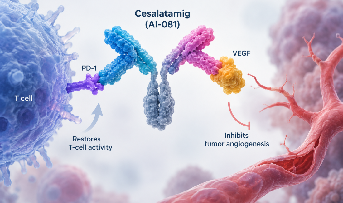 Cesalatamig PD-1 VEGF bispecific antibody development for non-small cell lung cancer