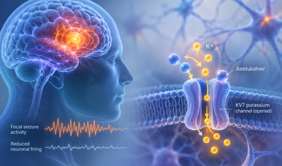 Azetukalner KV7 potassium channel therapy for focal seizures