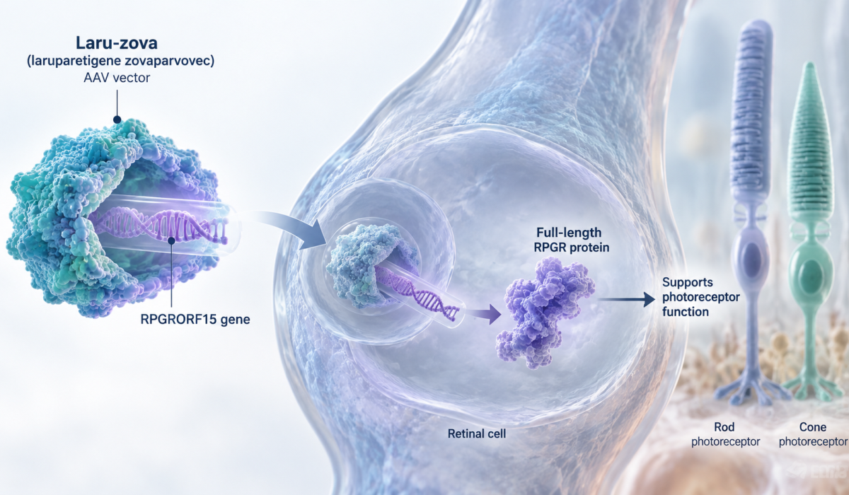 Laru-zova gene therapy targets RPGR mutations in X-linked retinitis pigmentosa