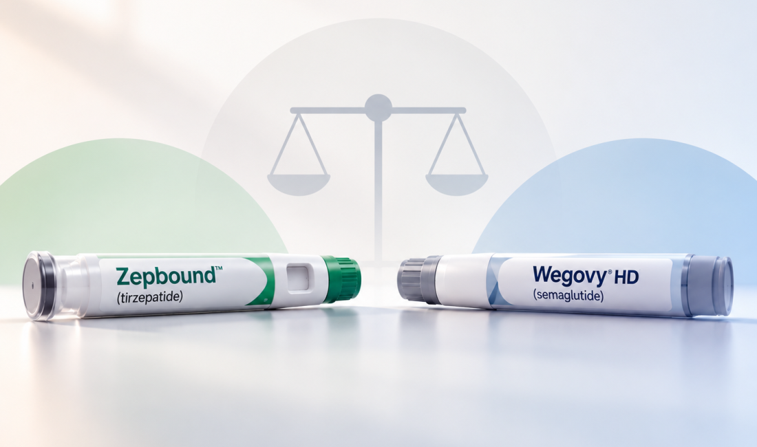 Zepbound tirzepatide compared with Wegovy HD semaglutide 7.2 mg for weight loss
