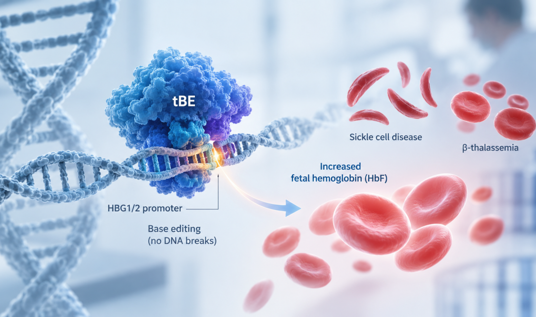 CS-101 and CS-206 base-editing therapy showing HbF reactivation in sickle cell disease and beta-thalassemia