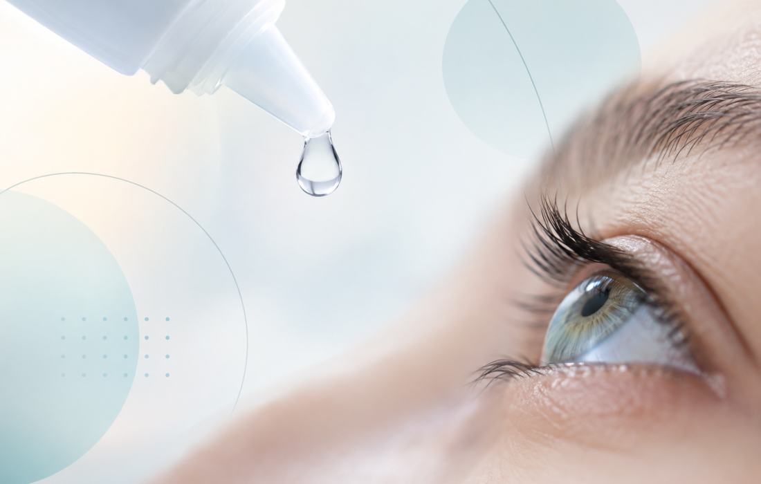 Illustration of CSB-001 investigational eye drops being studied for visual-acuity improvement in limbal stem cell deficiency