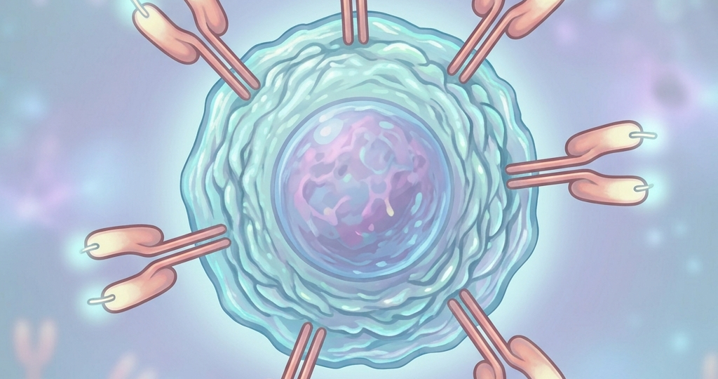 Illustration of Tempest Therapeutics' TPST-4003 in vivo CAR-T therapy using CD7-targeted mRNA lipid nanoparticles to generate dual-targeting CD19/BCMA CAR-T cells for myasthenia gravis and multiple sclerosis.