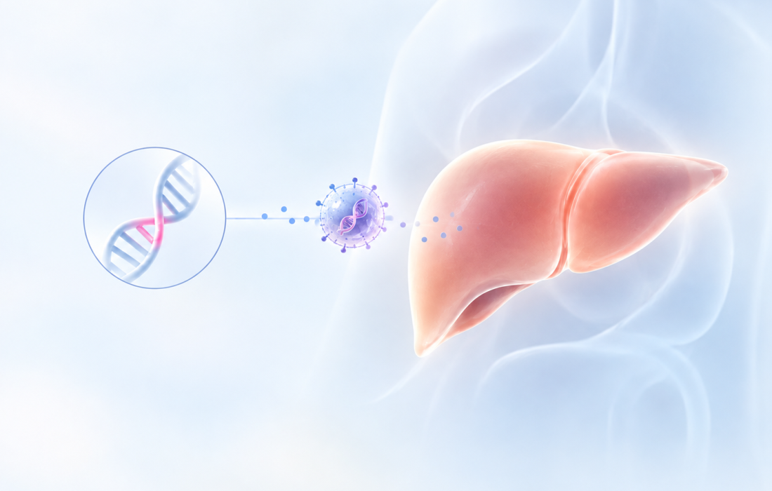 Illustration of BEAM-301 base-editing therapy targeting the R83C mutation in glycogen storage disease type Ia