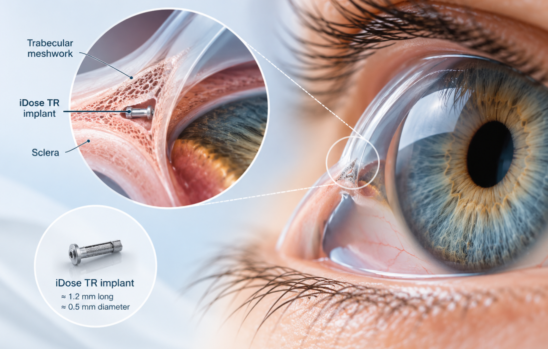 Glaukos iDose TR travoprost intracameral implant evaluated for intraocular pressure reduction during cataract surgery